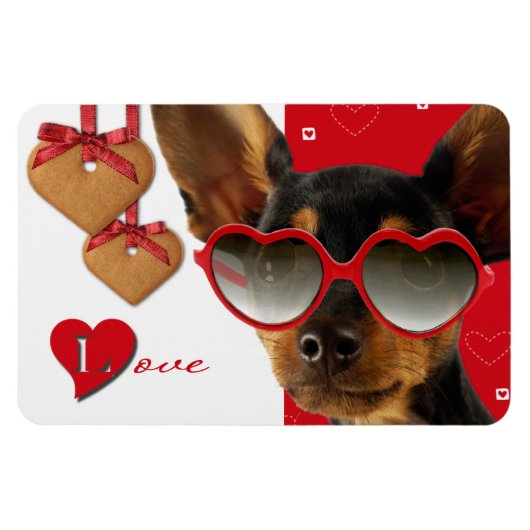 Liebe. Funny Dog Valentine's Day Gift Magnet (Horizontal)