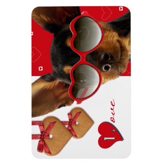Liebe. Funny Dog Valentine's Day Gift Magnet (Vertikal)