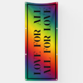 Liebe für alle, alle für Liebe Rainbow Stolz Banner (Vertikal)