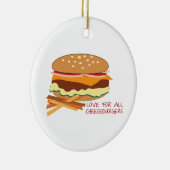 Liebe für alle Cheeseburger Keramikornament (Rechts)