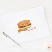 Liebe für alle Käseseburger Ovaler Aufkleber (Umschlag)