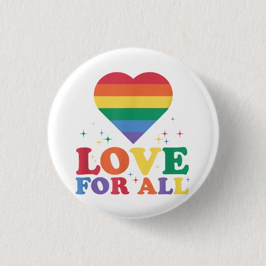 Liebe für alle LGBTQ-Rainbow-Pride-Gay-Lesben-LGBT Button (Vorderseite)