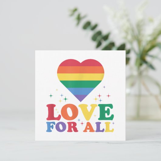 Liebe für alle LGBTQ-Rainbow-Pride-Gay-Lesben-LGBT Dankeskarte (Stehend Vorderseite)