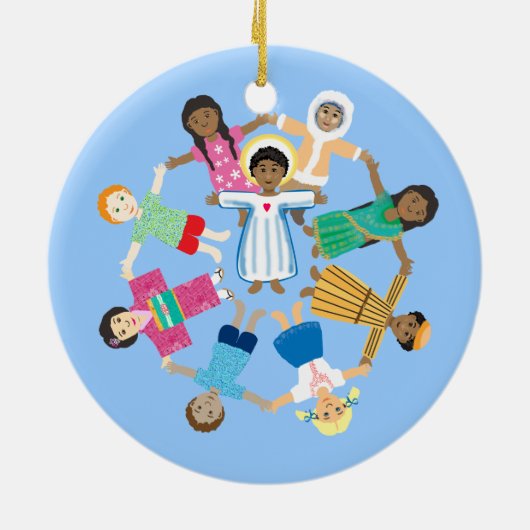 Liebe für alle Nationen Keramik Ornament (Hinten)