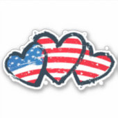 Liebe für Amerika - Vinyl Herz Aufkleber (Vorderseite)