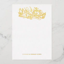 Liebe für antike Etched Docks und Dankeschön-Karte Folieneinladung