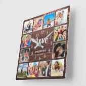 Liebe für benutzerdefinierte FotoCollage Quadratische Wanduhr (Winkel)