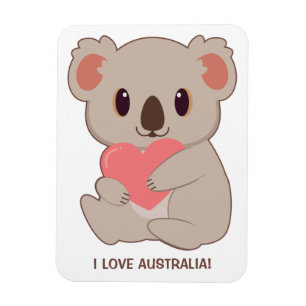 Liebe für benutzerdefinierten Text Koala Magnet