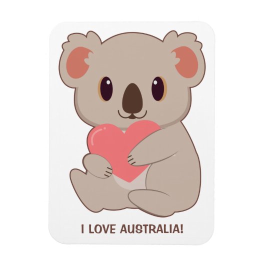 Liebe für benutzerdefinierten Text Koala Magnet (Vertikal)