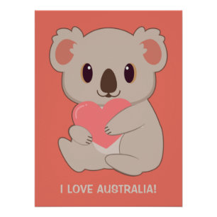 Liebe für benutzerdefinierten Text Koala Poster