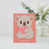 Liebe für benutzerdefinierten Text Koala Postkarte (Stehend Vorderseite)