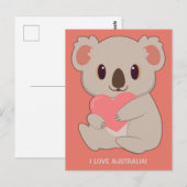 Liebe für benutzerdefinierten Text Koala Postkarte (Vorne/Hinten)