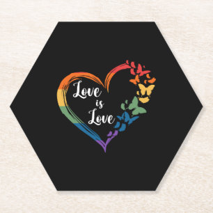 Liebe für Butterfly-Hörgeräusch ist Liebe LGBT Gay Untersetzer