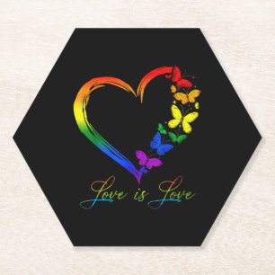 Liebe für Butterfly-Hörgeräusch ist Liebe LGBT Gay Untersetzer
