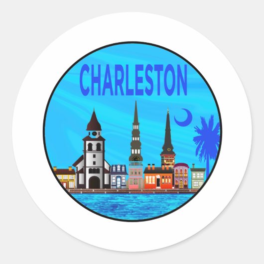 Liebe für Charleston Runder Aufkleber (Vorderseite)
