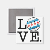 Liebe für Chicago Smiling Flag Magnet (Vorderseite/Rückseite)