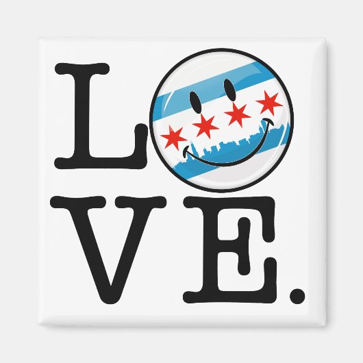 Liebe für Chicago Smiling Flag Magnet (Vorne)