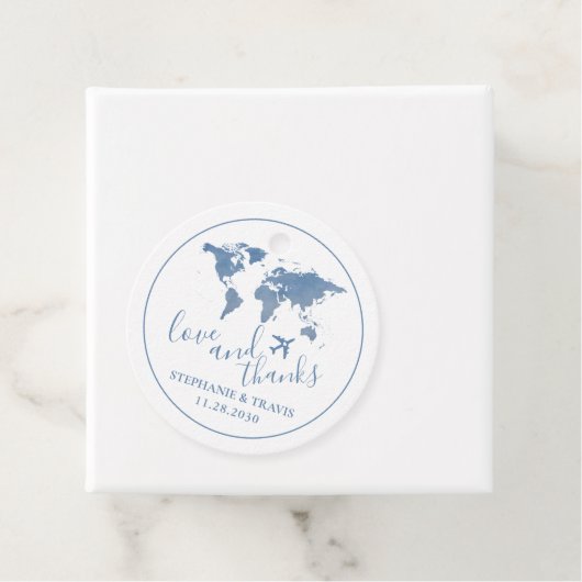 Liebe für das Reiseziel der Weltkarte Geschenkanhänger (Beispiel)