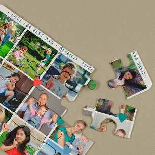 LIEBE für den BESTEN VATER 12-Foto-Collage Vaterta Puzzle