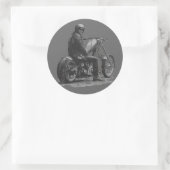Liebe für den Motorrad-Chopper Runder Aufkleber (Tasche)