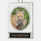 Liebe für den Vater Banner-Ornament Silber (Links)