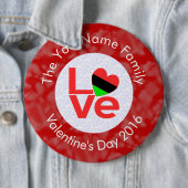 Liebe für die afroamerikanische Rote Buchstaben pe Button (Beispiel)