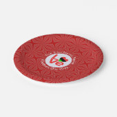 Liebe für die afroamerikanische Rote Buchstaben pe Pappteller (Schrägansicht)