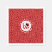 Liebe für die afroamerikanische Rote Buchstaben pe Serviette (Vorderseite)