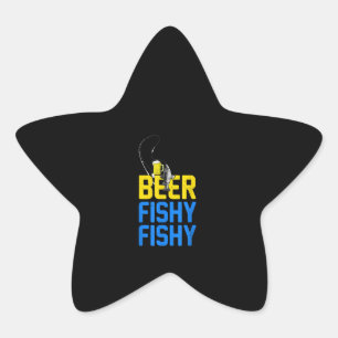 Liebe für die Fischerei auf Bier und die Fischerei Stern-Aufkleber