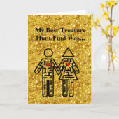 Liebe für die Schatzsuche Karte (Gelbe Blume)