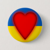Liebe für die Ukraine - Rotes Herz Button (Vorderseite)