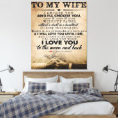 Liebe für Ehefrau | Bestes und perfektes Geschenk Leinwanddruck (Insitu (Schlafzimmer))