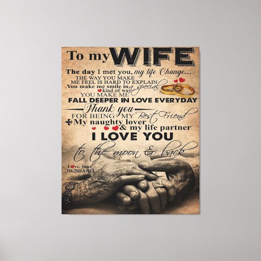 Liebe für Ehefrau | Lovely Present for Ehefrau Leinwanddruck (Vorderseite)
