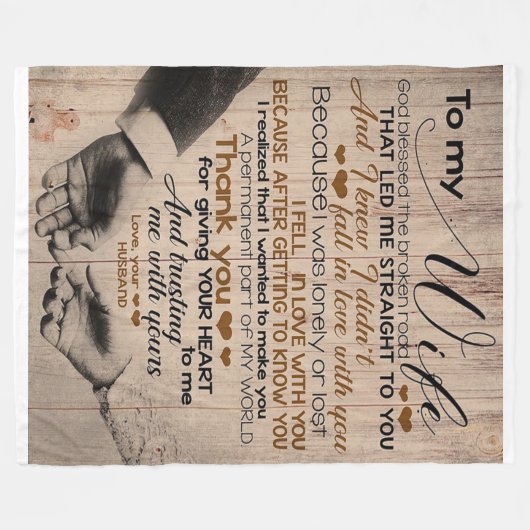 Liebe für Ehefrau | Niedliches Familiengeschenk Fleecedecke (Vorderseite (Horizontal))