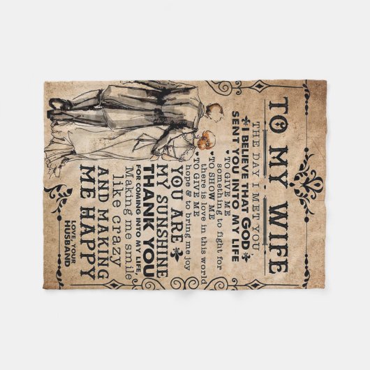 Liebe für Ehefrau | Trendy Present for Ehefrau Fleecedecke (Vorderseite (Horizontal))