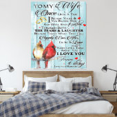 Liebe für Ehefrau | Trendy Present for Ehefrau Leinwanddruck (Insitu (Schlafzimmer))