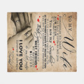 Liebe für Ehefrau | WOHNGESTALTUNG Fleecedecke (Vorderseite (Horizontal))