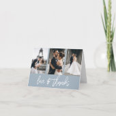 Liebe für einfache FotoCollage dank Dusty Blue Dankeskarte (Vorderseite)