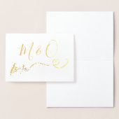 Liebe für einfaches Gold Heart Monogram Folienkarte (Anzeige)