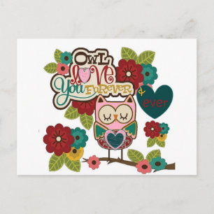 Liebe für ewige Eule Postkarte