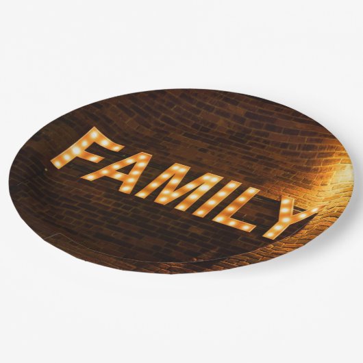 Liebe für Familienschaum Pappteller (Schrägansicht)