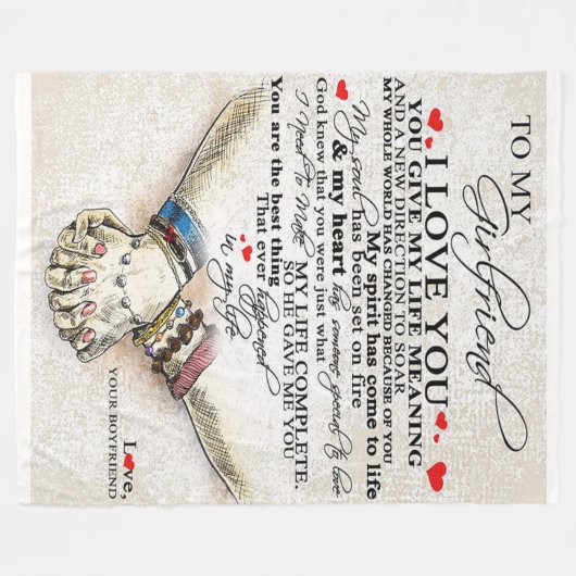 Liebe für Freundin | Bestes Geschenk für die Ehefr Fleecedecke (Vorderseite (Horizontal))