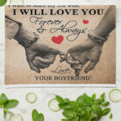 Liebe für Freundin | Bestes Geschenk für die Ehefr Geschirrtuch (Gefaltet)