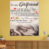 Liebe für Freundin | Bestes Geschenk für die Ehefr Leinwanddruck (Insitu (Wohnzimmer))