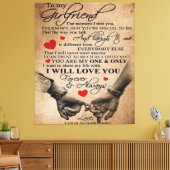 Liebe für Freundin | Bestes Geschenk für die Ehefr Leinwanddruck (Insitu (Wohnzimmer))