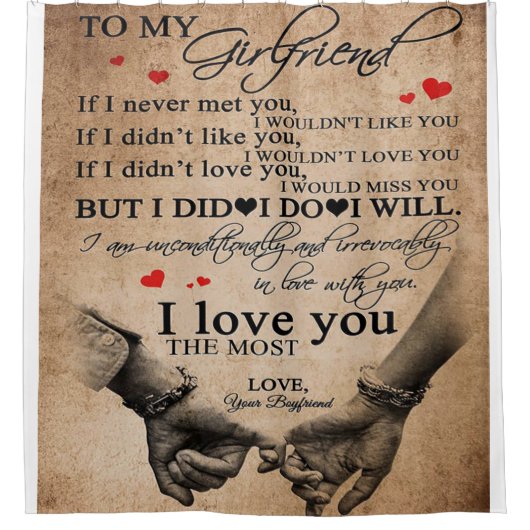 Liebe für Freundin | Funny Quotes Gift Duschvorhang (Vorderseite)