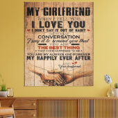Liebe für Freundin | Funny Quotes Gift Leinwanddruck (Insitu (Wohnzimmer))