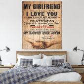Liebe für Freundin | Funny Quotes Gift Leinwanddruck (Insitu (Schlafzimmer))