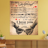 Liebe für Freundin | Funny Quotes Gift Leinwanddruck (Insitu (Wohnzimmer))
