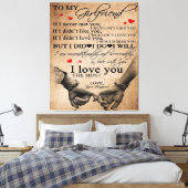 Liebe für Freundin | Funny Quotes Gift Leinwanddruck (Insitu (Schlafzimmer))
